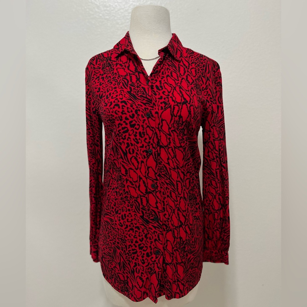Red and black DIVIDED button down shirts. One time used.